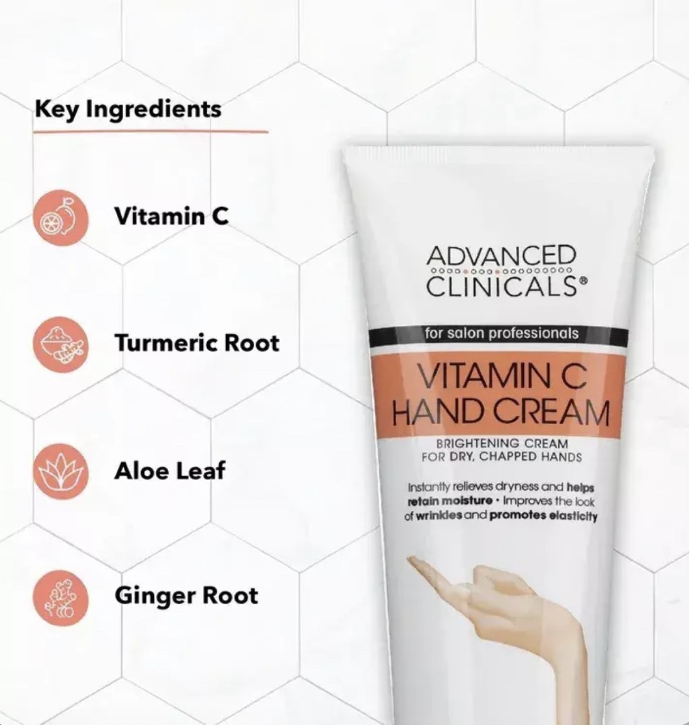 ADVANCED CLINICALS Vitamin C Hand Cream -Crème Main à la Vitamin C – Image 2