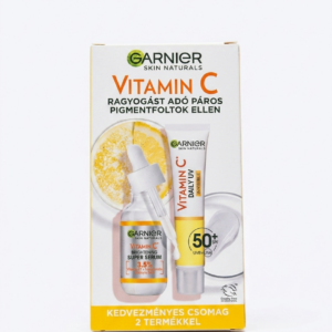 GARNIER Duo Éclat & Protection Anti-Taches — Sérum Éclat Haute Concentration & Fluide Quotidien Anti-UV Invisible SPF 50+